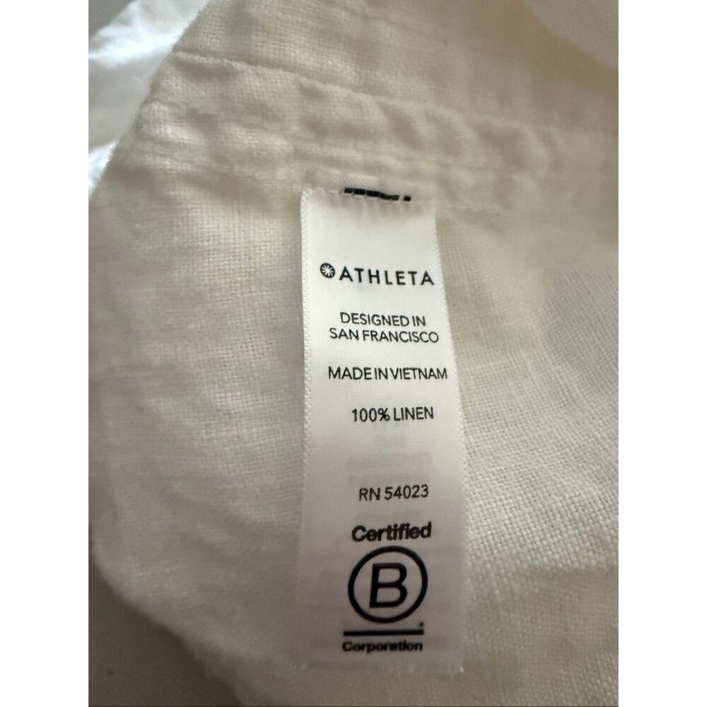 Athleta Cabo Linen Jogger Pants White Drawstring Zip Pockets Women’s 6 - Picture 12 of 12